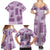 Vintage Lapita Family Matching Summer Maxi Dress and Hawaiian Shirt Iconic Double Face Pattern Violet