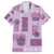 Vintage Lapita Family Matching Summer Maxi Dress and Hawaiian Shirt Iconic Double Face Pattern Violet