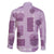 Vintage Lapita Family Matching Summer Maxi Dress and Hawaiian Shirt Iconic Double Face Pattern Violet