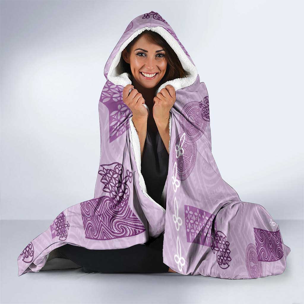 Vintage Lapita Hooded Blanket Iconic Double Face Pattern Violet