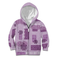 Vintage Lapita Kid Hoodie Iconic Double Face Pattern Violet