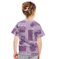 Vintage Lapita Kid T Shirt Iconic Double Face Pattern Violet