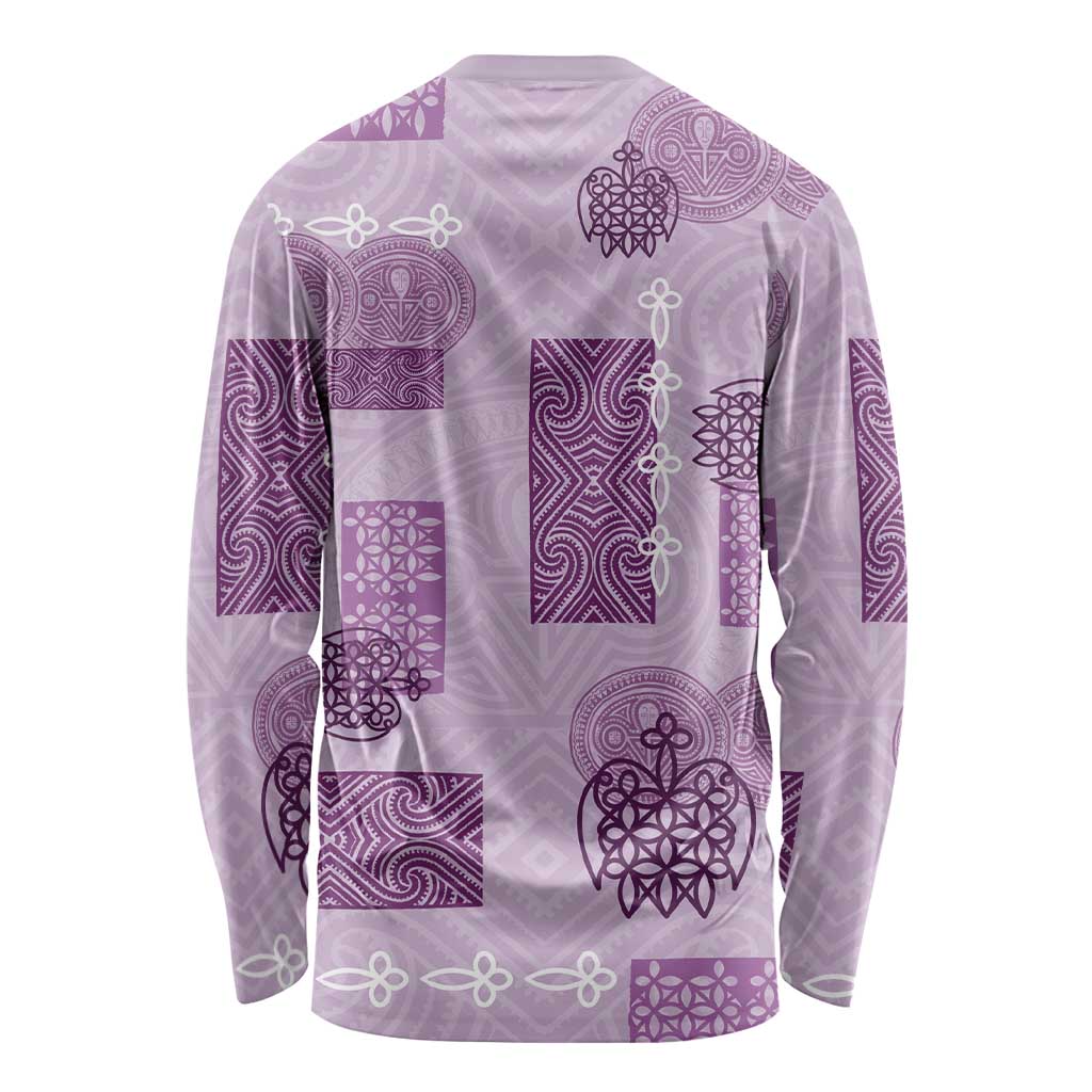 Vintage Lapita Long Sleeve Shirt Iconic Double Face Pattern Violet