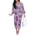 Vintage Lapita Off The Shoulder Long Sleeve Dress Iconic Double Face Pattern Violet
