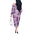 Vintage Lapita Off The Shoulder Long Sleeve Dress Iconic Double Face Pattern Violet