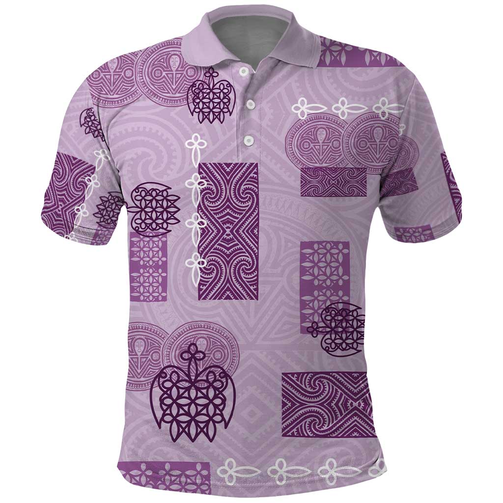 Vintage Lapita Polo Shirt Iconic Double Face Pattern Violet