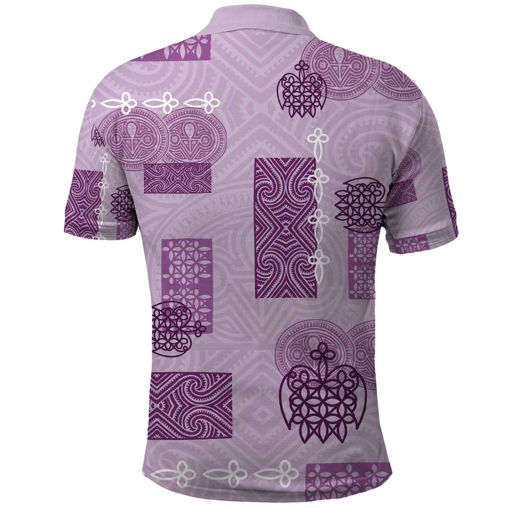 Vintage Lapita Polo Shirt Iconic Double Face Pattern Violet