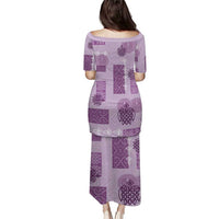 Vintage Lapita Puletasi Iconic Double Face Pattern Violet
