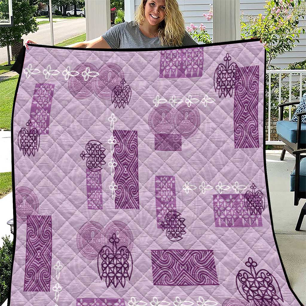 Vintage Lapita Quilt Iconic Double Face Pattern Violet LT05 Violet - Polynesian Pride