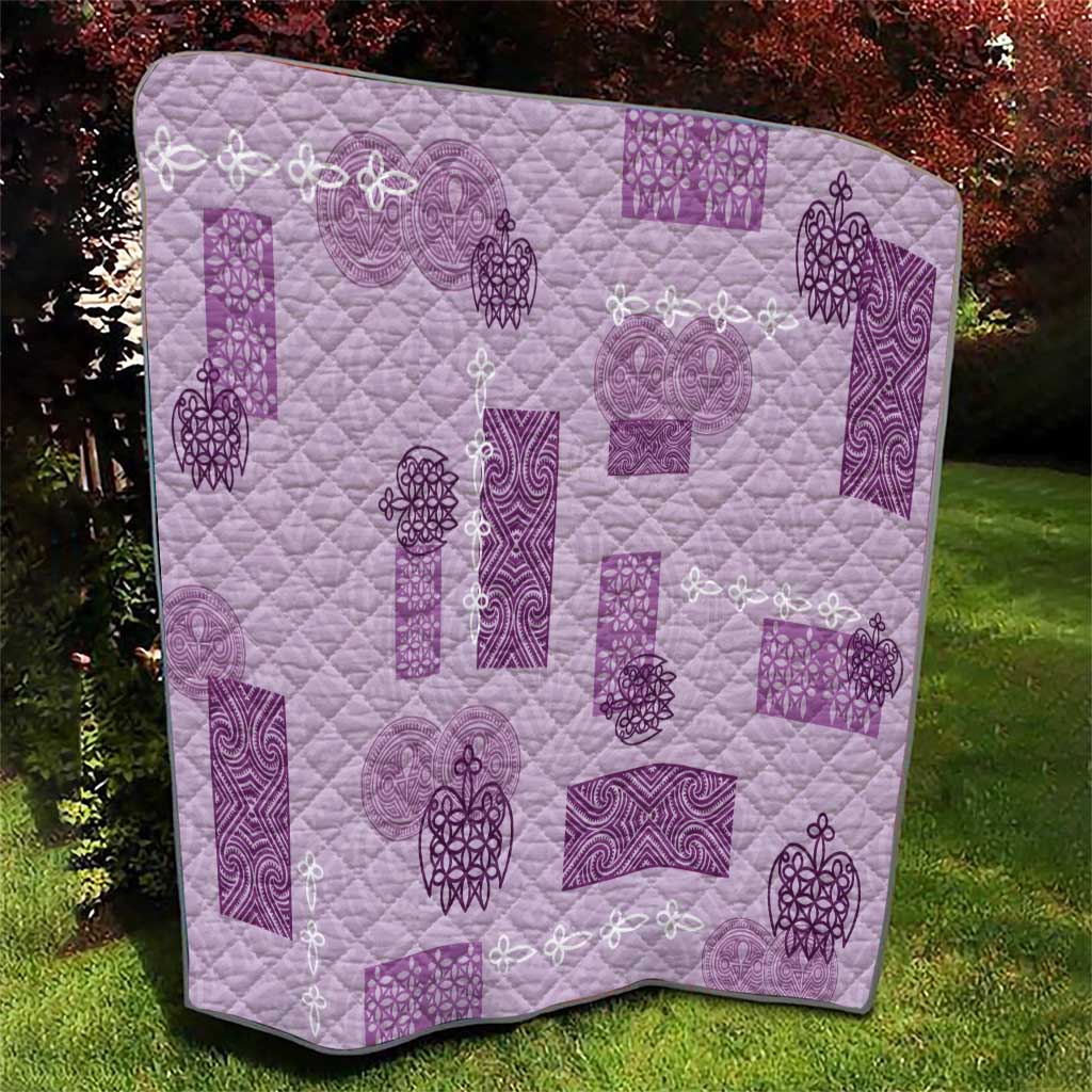 Vintage Lapita Quilt Iconic Double Face Pattern Violet LT05 - Polynesian Pride