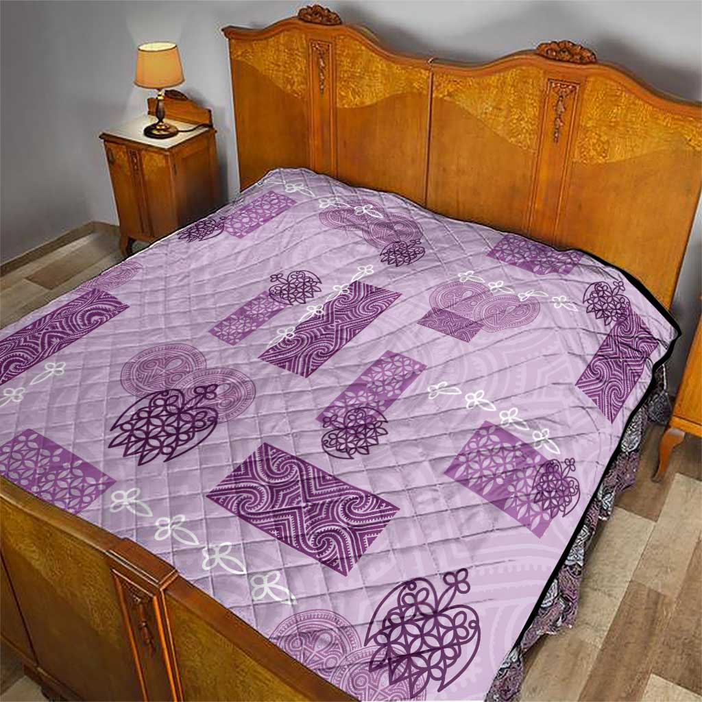 Vintage Lapita Quilt Iconic Double Face Pattern Violet LT05 - Polynesian Pride