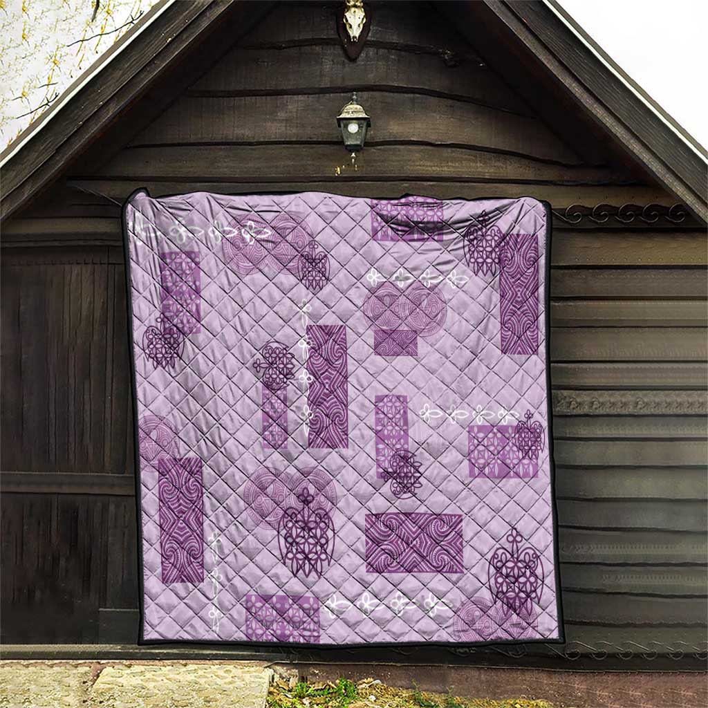 Vintage Lapita Quilt Iconic Double Face Pattern Violet LT05 - Polynesian Pride