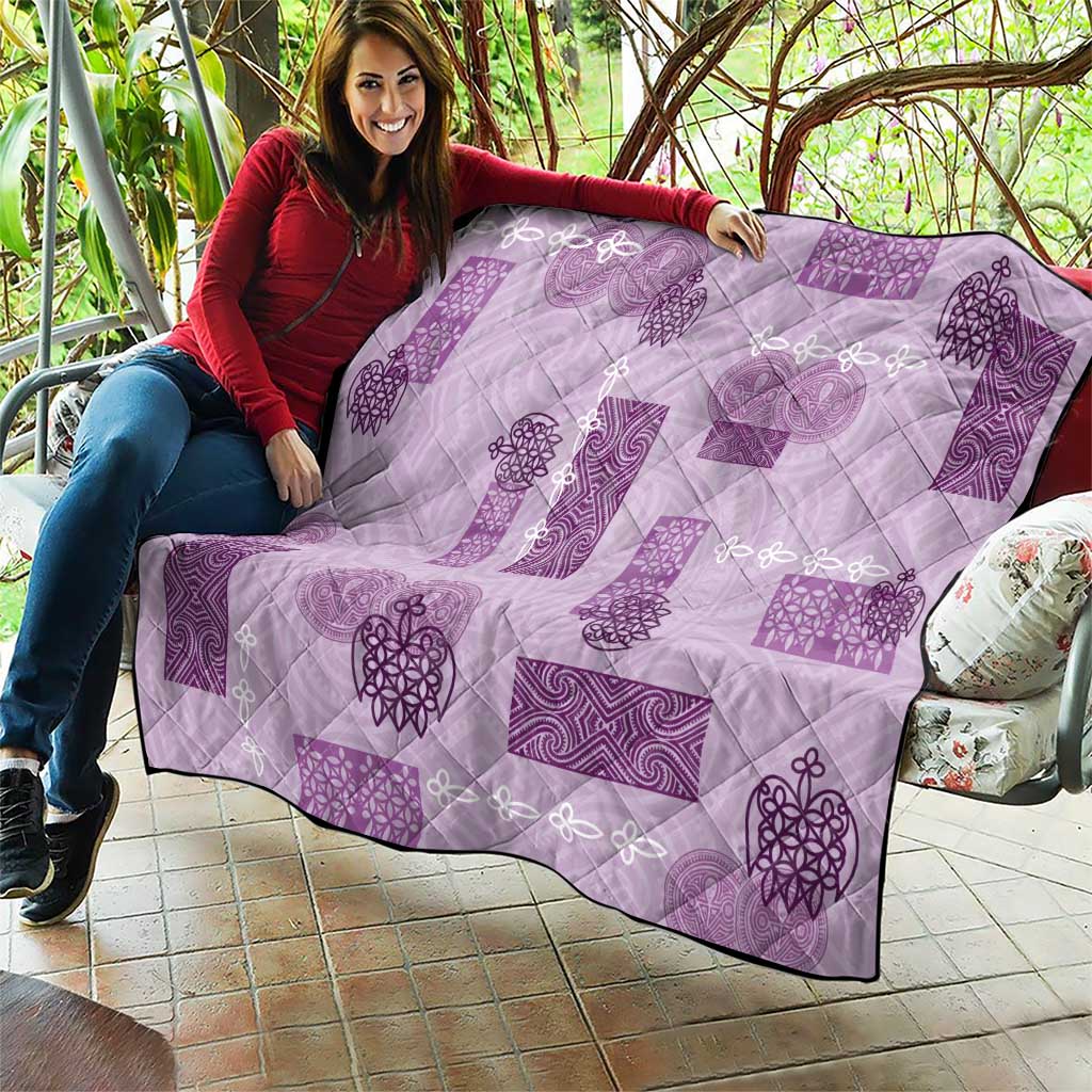 Vintage Lapita Quilt Iconic Double Face Pattern Violet LT05 - Polynesian Pride
