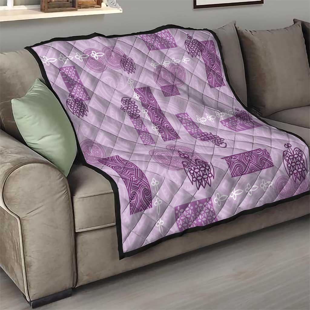 Vintage Lapita Quilt Iconic Double Face Pattern Violet LT05 - Polynesian Pride