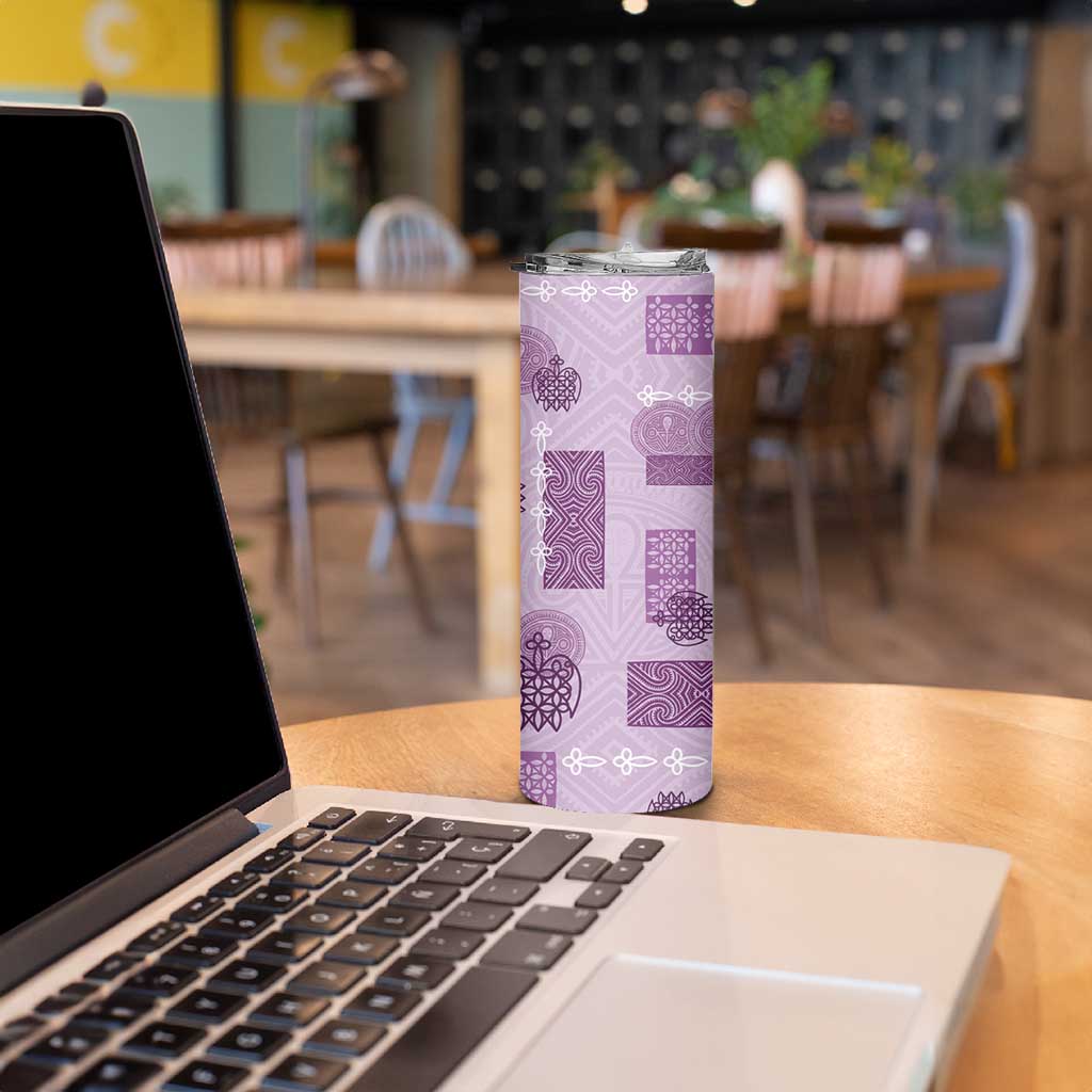 Vintage Lapita Skinny Tumbler Iconic Double Face Pattern Violet