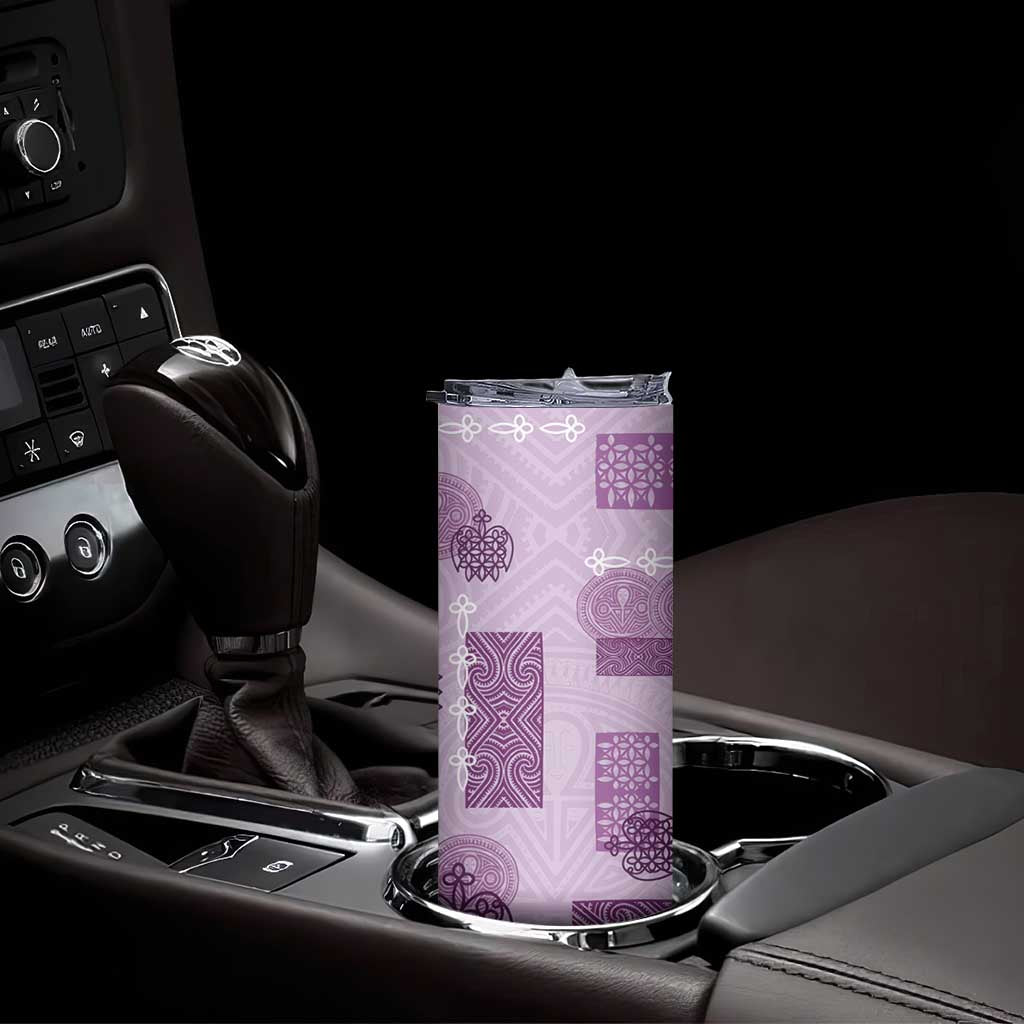 Vintage Lapita Skinny Tumbler Iconic Double Face Pattern Violet