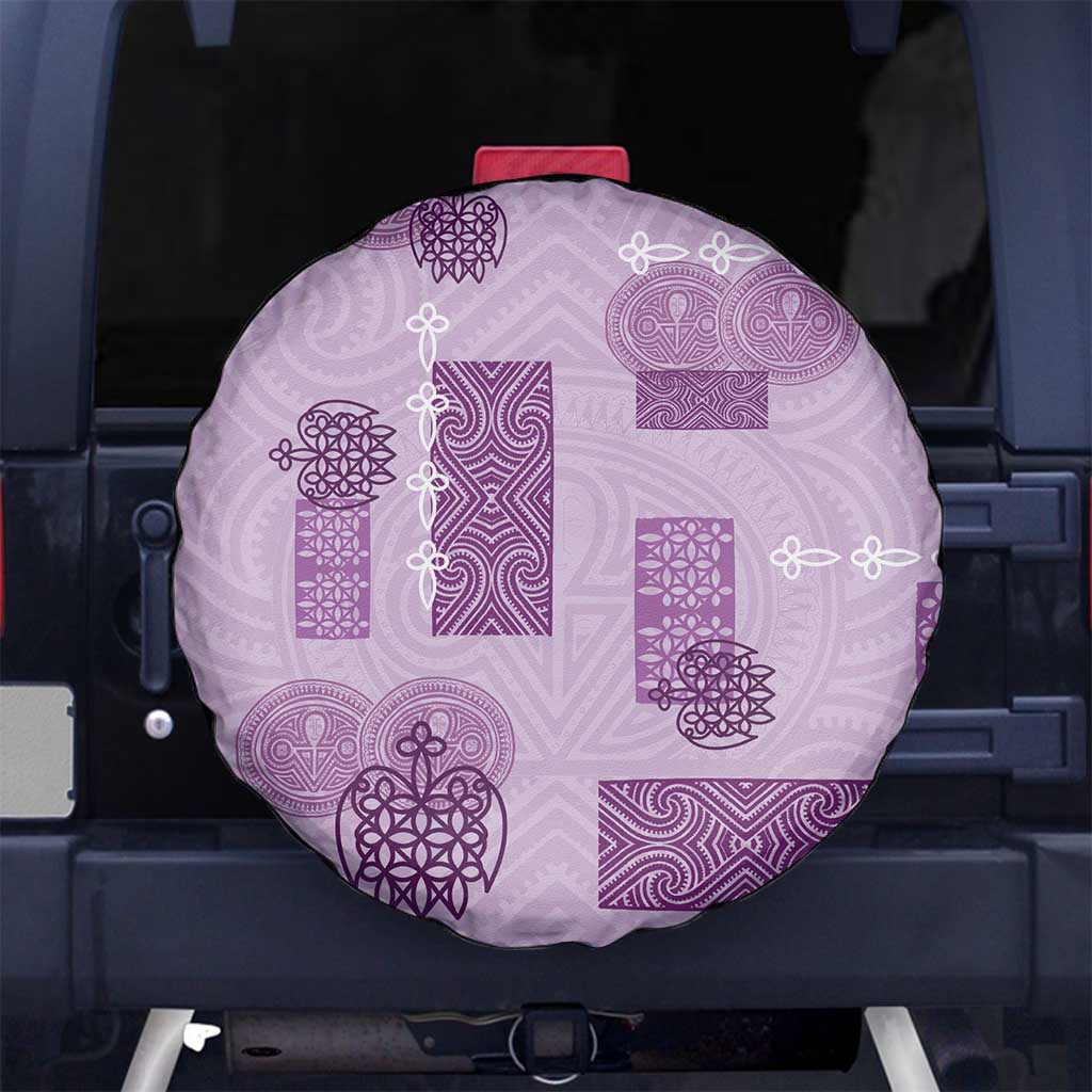 Vintage Lapita Spare Tire Cover Iconic Double Face Pattern Violet