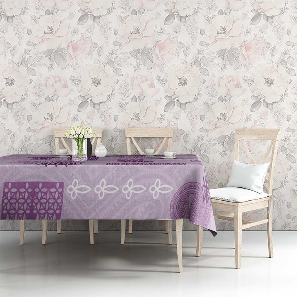 Vintage Lapita Tablecloth Iconic Double Face Pattern Violet