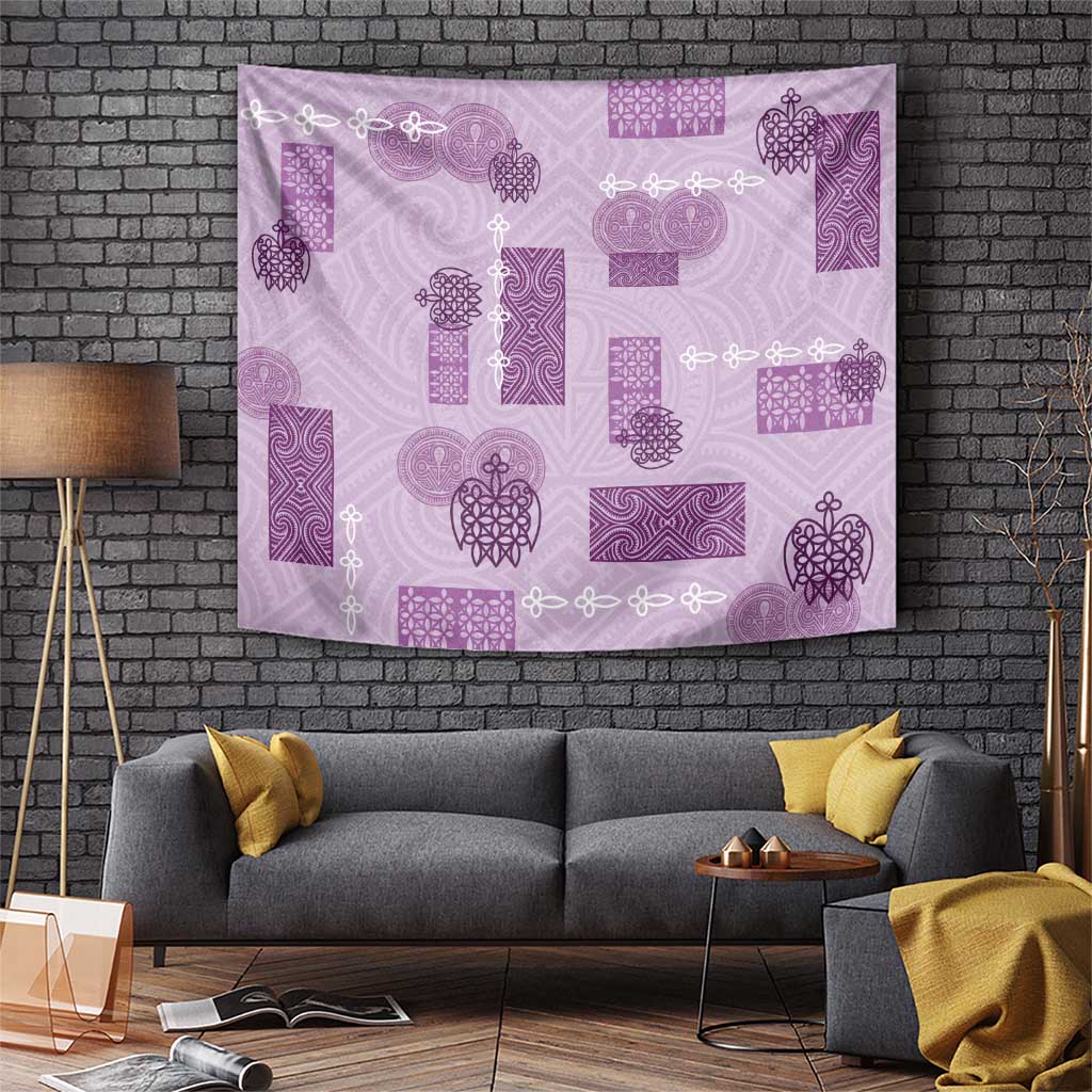 Vintage Lapita Tapestry Iconic Double Face Pattern Violet LT05 Violet - Polynesian Pride