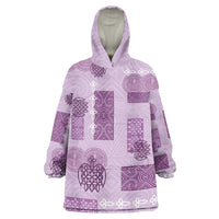 Vintage Lapita Wearable Blanket Hoodie Iconic Double Face Pattern Violet