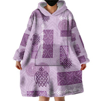 Vintage Lapita Wearable Blanket Hoodie Iconic Double Face Pattern Violet