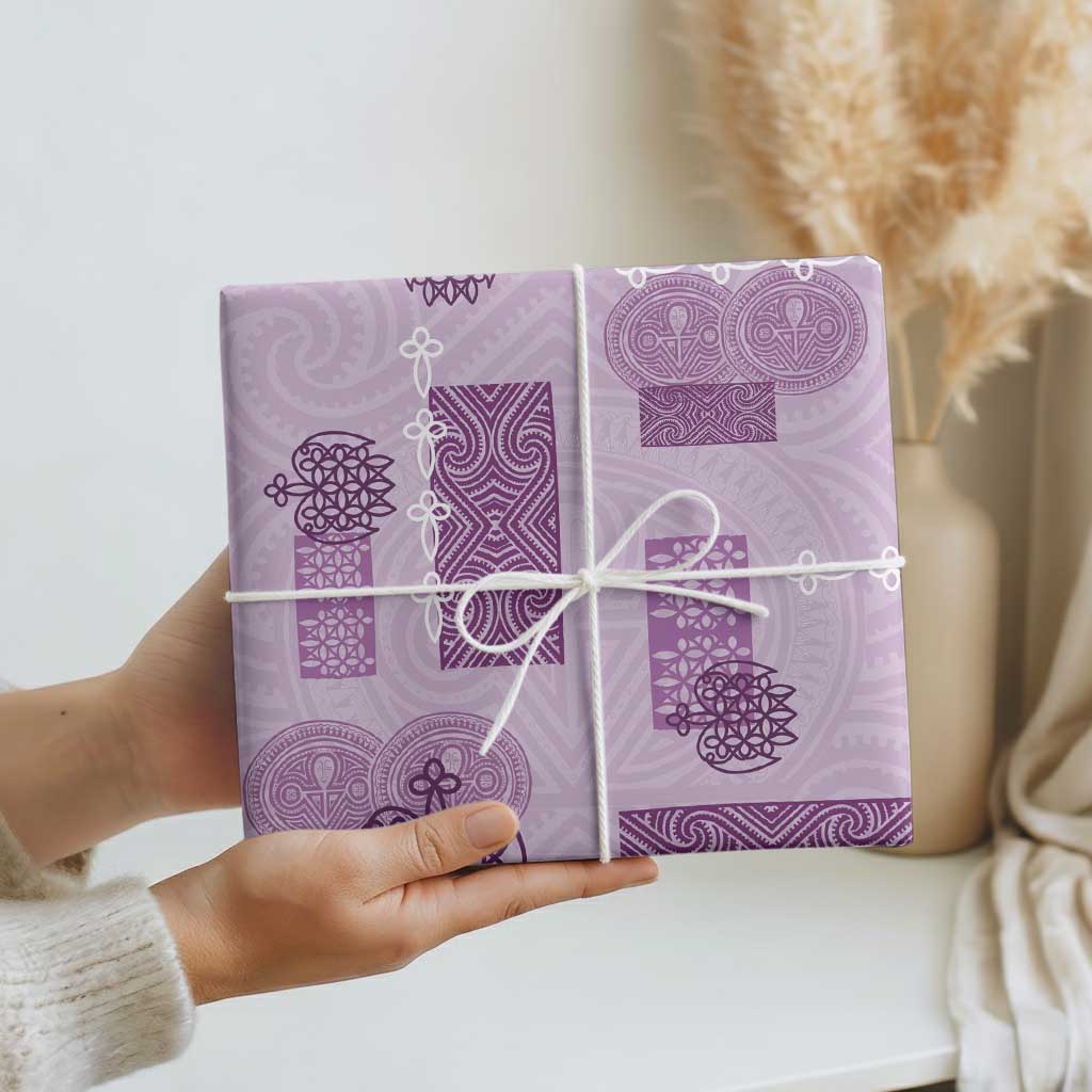 Vintage Lapita Wrapping Paper Iconic Double Face Pattern Violet - Polynesian Pride