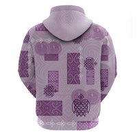 Vintage Lapita Zip Hoodie Iconic Double Face Pattern Violet LT05 - Polynesian Pride