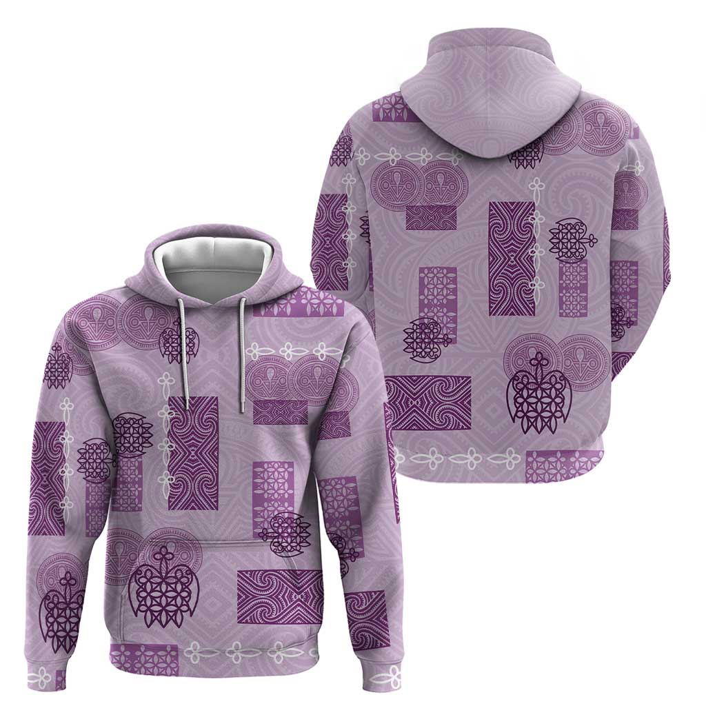Vintage Lapita Zip Hoodie Iconic Double Face Pattern Violet LT05 - Polynesian Pride