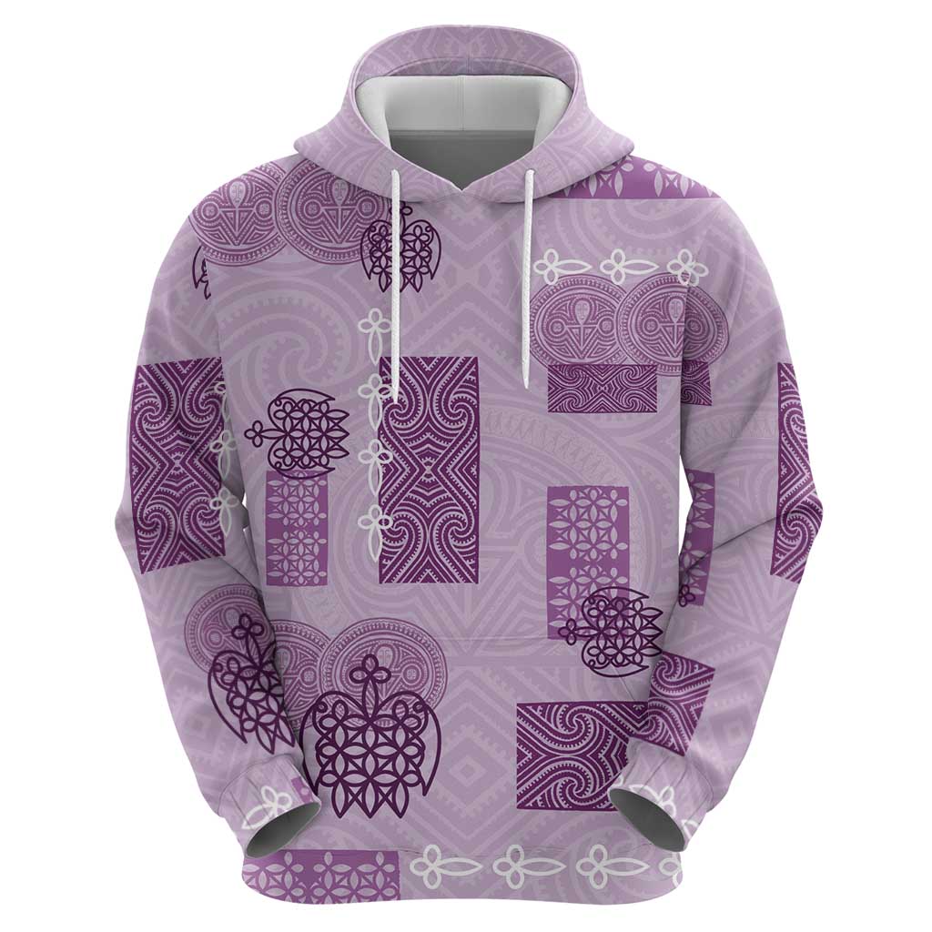 Vintage Lapita Zip Hoodie Iconic Double Face Pattern Violet LT05 - Polynesian Pride