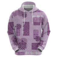 Vintage Lapita Zip Hoodie Iconic Double Face Pattern Violet LT05 - Polynesian Pride
