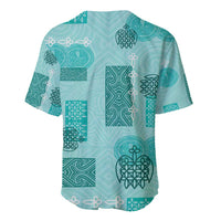 Vintage Lapita Baseball Jersey Iconic Double Face Pattern Turquoise LT05