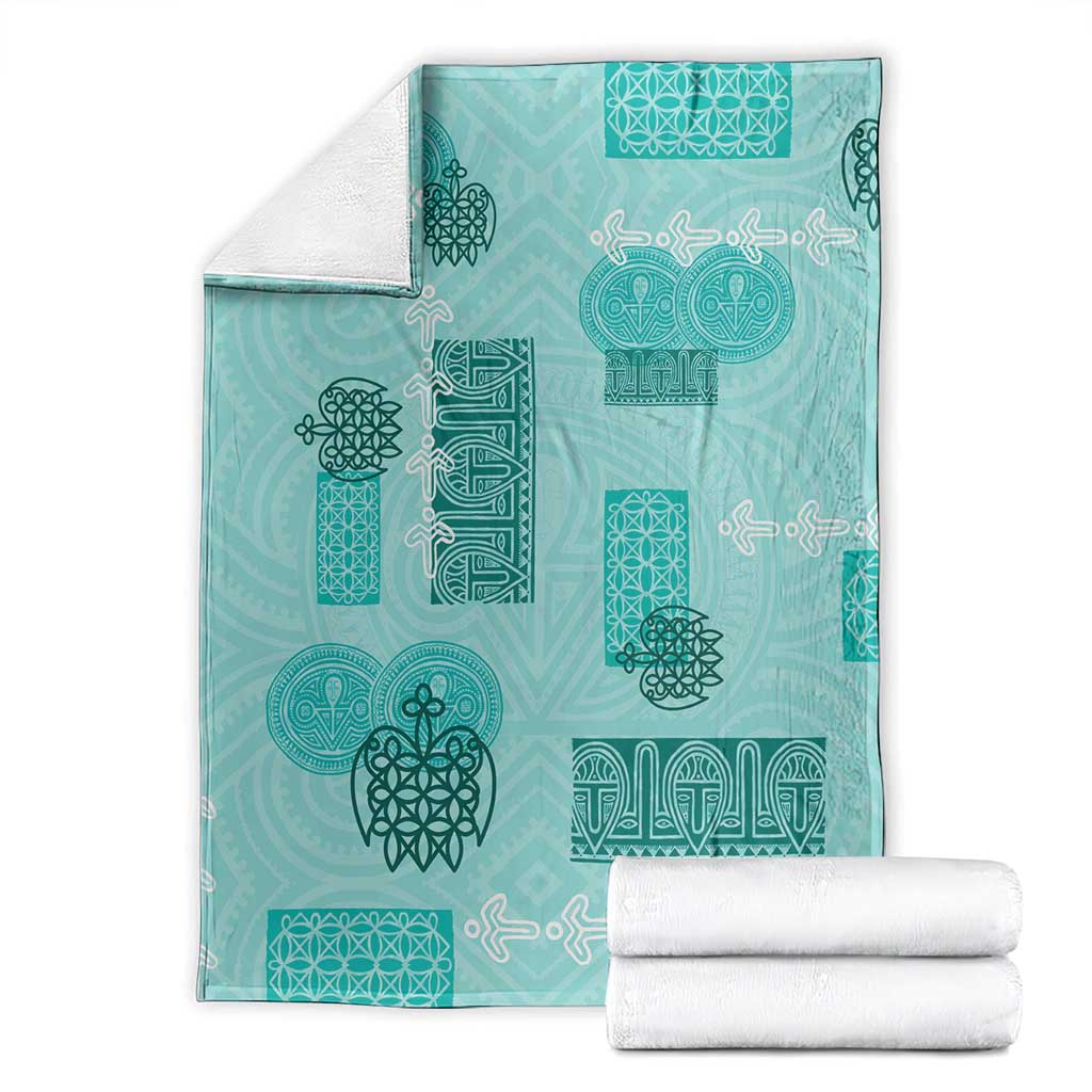 Vintage Lapita Blanket Iconic Double Face Pattern Turquoise