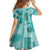 Vintage Lapita Family Matching Long Sleeve Bodycon Dress and Hawaiian Shirt Iconic Double Face Pattern Turquoise LT05