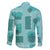 Vintage Lapita Family Matching Long Sleeve Bodycon Dress and Hawaiian Shirt Iconic Double Face Pattern Turquoise LT05