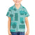 Vintage Lapita Family Matching Long Sleeve Bodycon Dress and Hawaiian Shirt Iconic Double Face Pattern Turquoise LT05