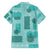 Vintage Lapita Family Matching Summer Maxi Dress and Hawaiian Shirt Iconic Double Face Pattern Turquoise LT05