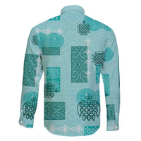 Vintage Lapita Family Matching Summer Maxi Dress and Hawaiian Shirt Iconic Double Face Pattern Turquoise LT05