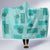 Vintage Lapita Hooded Blanket Iconic Double Face Pattern Turquoise