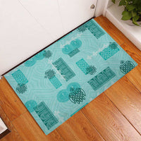 Vintage Lapita Rubber Doormat Iconic Double Face Pattern Turquoise