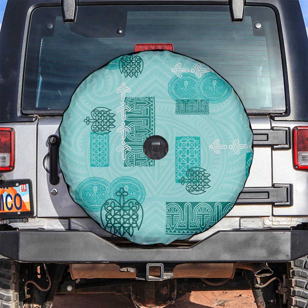 Vintage Lapita Spare Tire Cover Iconic Double Face Pattern Turquoise LT05 Turquoise - Polynesian Pride