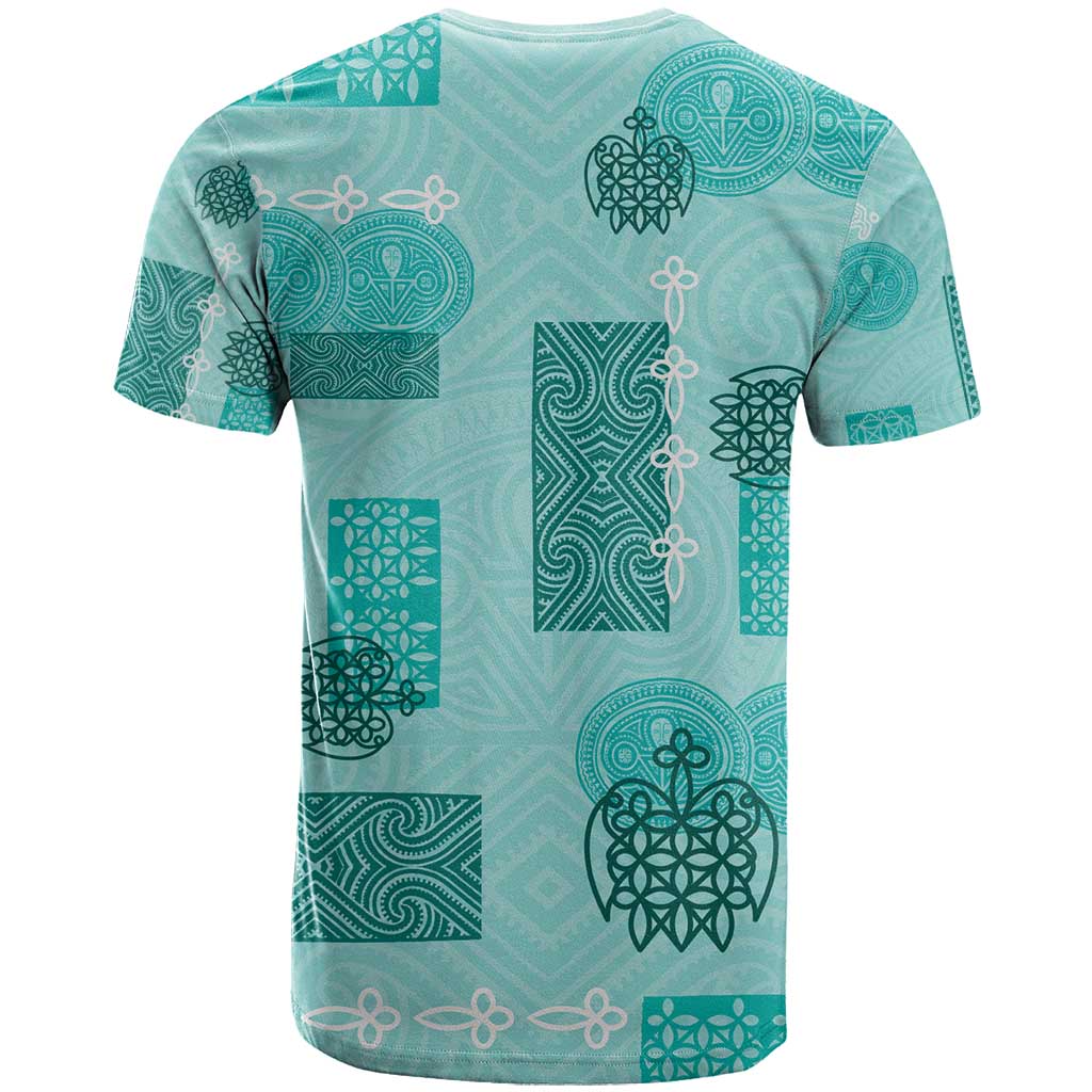 Vintage Lapita T Shirt Iconic Double Face Pattern Turquoise LT05
