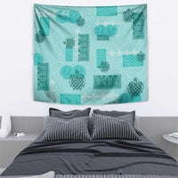 Vintage Lapita Tapestry Iconic Double Face Pattern Turquoise