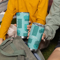 Vintage Lapita Tumbler Cup Iconic Double Face Pattern Turquoise