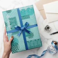 Vintage Lapita Wrapping Paper Iconic Double Face Pattern Turquoise - Polynesian Pride