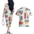 Vintage Lapita Couples Matching Off The Shoulder Long Sleeve Dress and Hawaiian Shirt Iconic Double Face Pattern