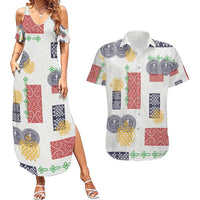 Vintage Lapita Couples Matching Summer Maxi Dress and Hawaiian Shirt Iconic Double Face Pattern