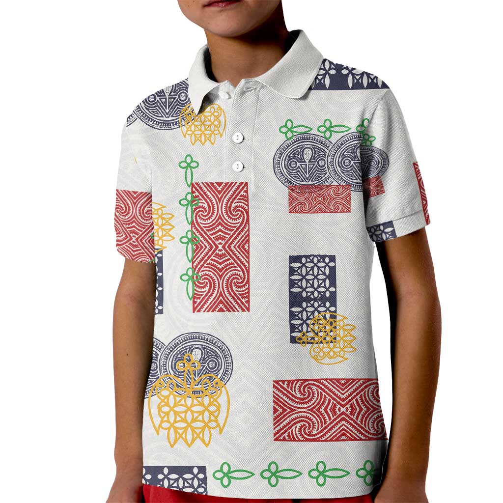Vintage Lapita Kid Polo Shirt Iconic Double Face Pattern LT05 Kid Colorful - Polynesian Pride