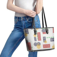 Vintage Lapita Leather Tote Bag Iconic Double Face Pattern