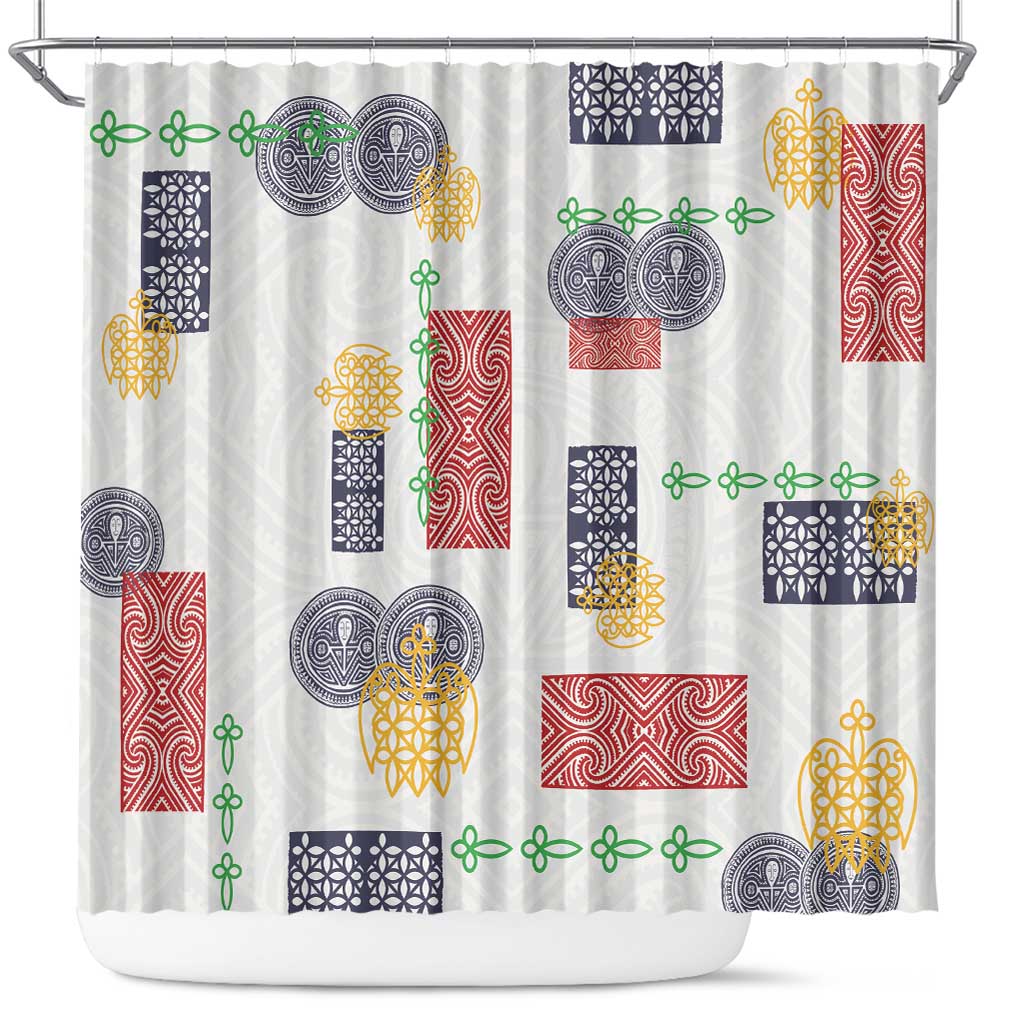 Vintage Lapita Shower Curtain Iconic Double Face Pattern LT05 Colorful - Polynesian Pride