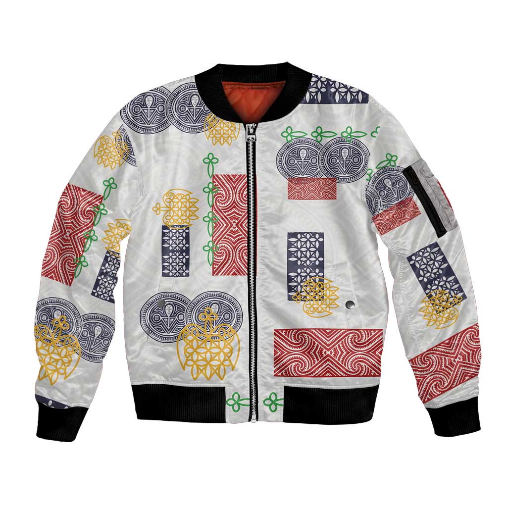Vintage Lapita Sleeve Zip Bomber Jacket Iconic Double Face Pattern LT05 Unisex Colorful - Polynesian Pride